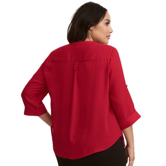 Torrid Red Harper Pullover Tunic Top Blouse - Plus Size 4 - Picture 4 of 8